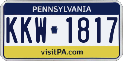 PA license plate KKW1817