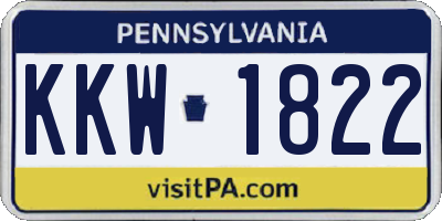 PA license plate KKW1822