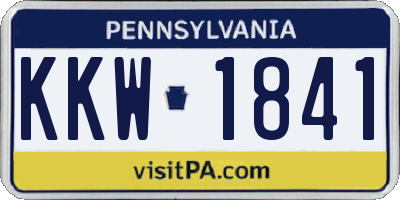 PA license plate KKW1841