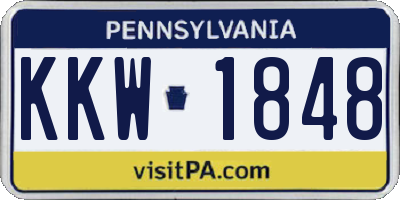 PA license plate KKW1848