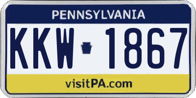 PA license plate KKW1867