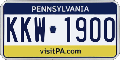 PA license plate KKW1900