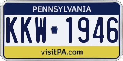 PA license plate KKW1946