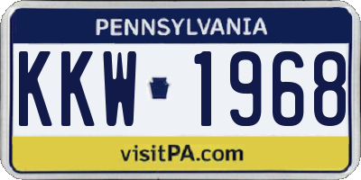 PA license plate KKW1968