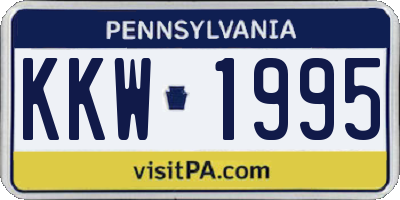 PA license plate KKW1995