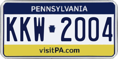 PA license plate KKW2004