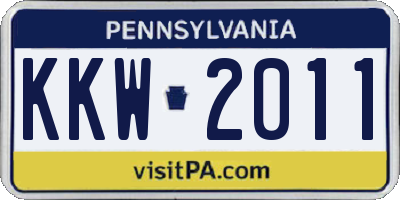 PA license plate KKW2011