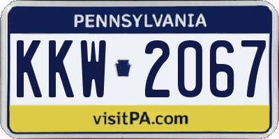 PA license plate KKW2067