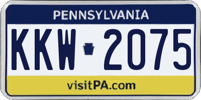 PA license plate KKW2075