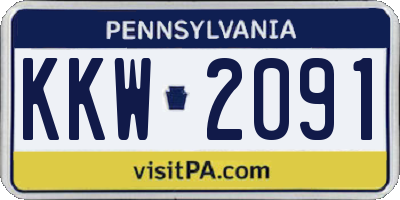 PA license plate KKW2091