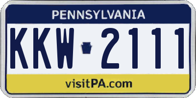 PA license plate KKW2111