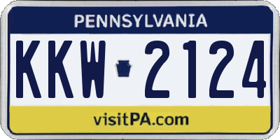 PA license plate KKW2124