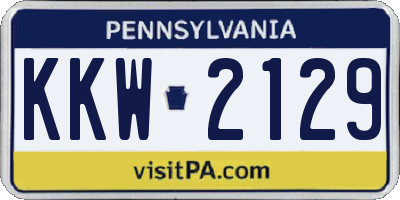 PA license plate KKW2129