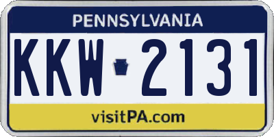 PA license plate KKW2131