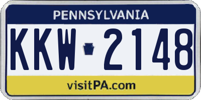 PA license plate KKW2148