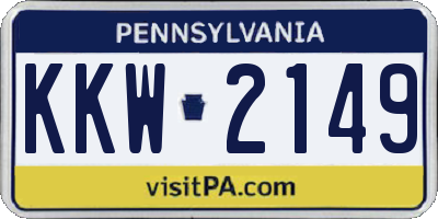 PA license plate KKW2149