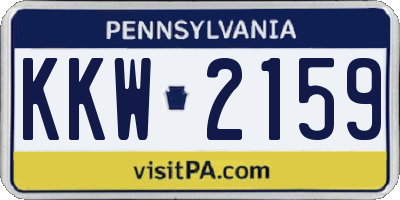 PA license plate KKW2159