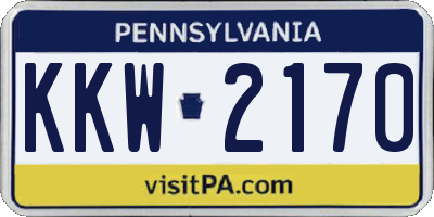 PA license plate KKW2170
