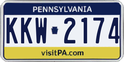 PA license plate KKW2174