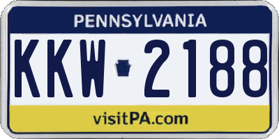 PA license plate KKW2188
