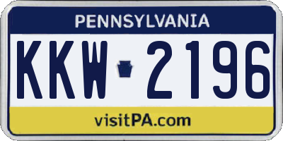 PA license plate KKW2196
