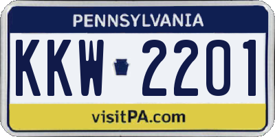 PA license plate KKW2201
