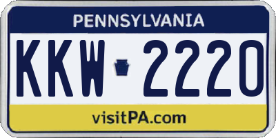 PA license plate KKW2220