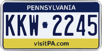 PA license plate KKW2245