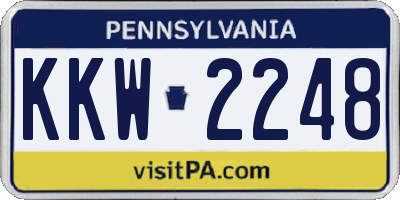 PA license plate KKW2248