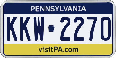 PA license plate KKW2270