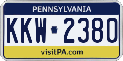 PA license plate KKW2380