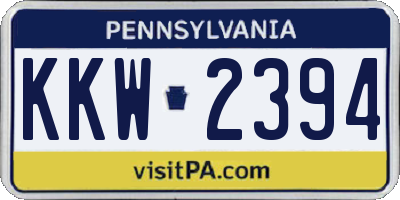 PA license plate KKW2394