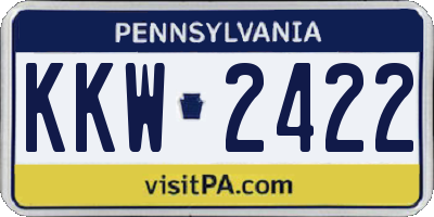 PA license plate KKW2422