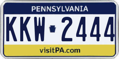 PA license plate KKW2444
