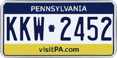 PA license plate KKW2452