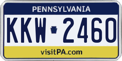 PA license plate KKW2460