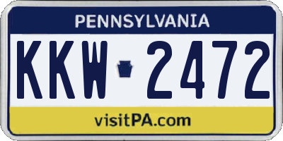 PA license plate KKW2472