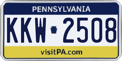 PA license plate KKW2508