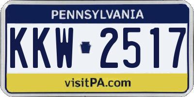 PA license plate KKW2517