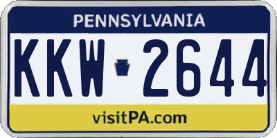 PA license plate KKW2644