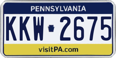 PA license plate KKW2675