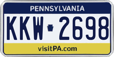 PA license plate KKW2698