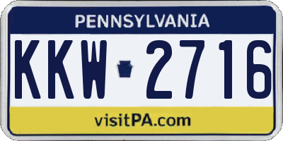 PA license plate KKW2716