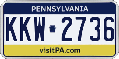 PA license plate KKW2736
