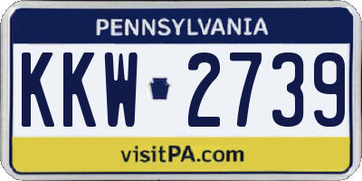 PA license plate KKW2739