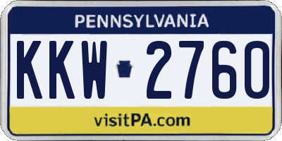 PA license plate KKW2760