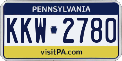 PA license plate KKW2780