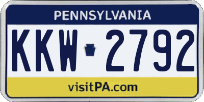 PA license plate KKW2792
