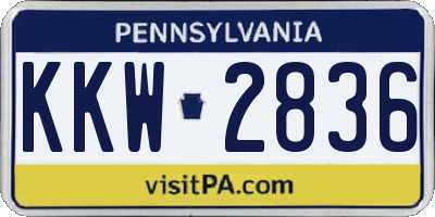 PA license plate KKW2836