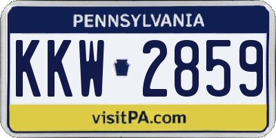 PA license plate KKW2859